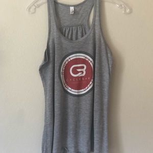 ***The Cycle Bar Graphic Gray Tank Loose Fit Medium